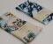 blue and white floral textile